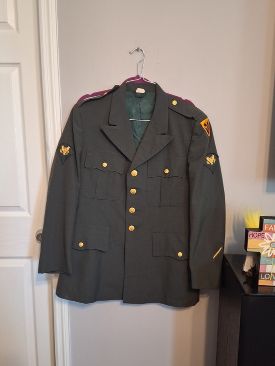 Other - Men's Military Army Dark Green Dress Jacket with Gold Buttons